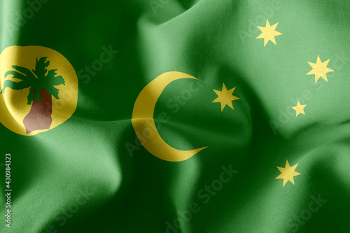 3D illustration flag of Cocos Islands is a region of Australia. © magr80