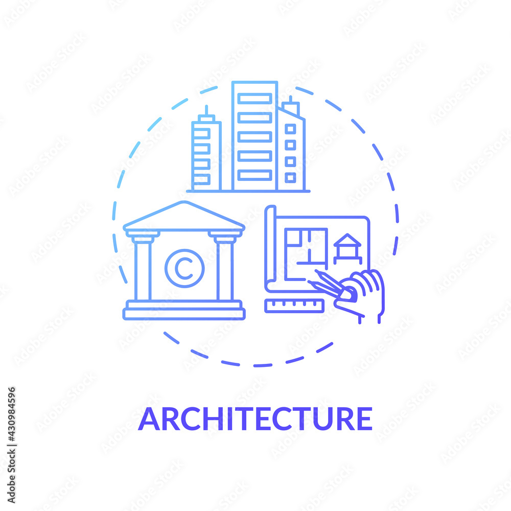 Architecture concept icon. Copyright object idea thin line illustration ...