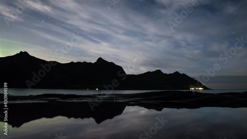 Timelapse Norway Lofoten Aurora and Moon