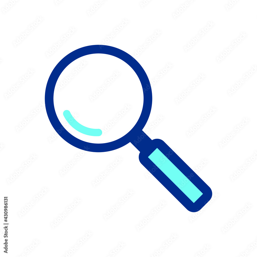 Magnify icon, Blue Magnifying glass icon isolated on white background, vector magnifier or loupe sign. Search concept design. Magnify icon, Blue Magnifying glass icon isolated on white background, vector magnifier or loupe sign. Search concept design.