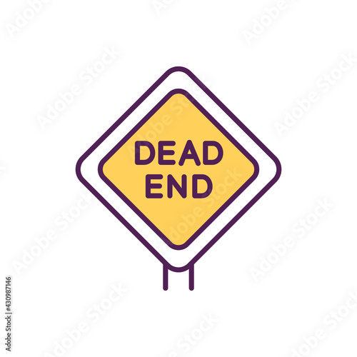Dead-end job RGB color icon. Career transition cause. No development and impossibility to growth. Stop in job improvement. Need develop relevant skills to any employer. Isolated vector illustration