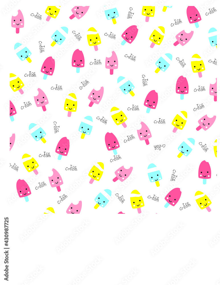 Ice cream pattern vector for garments