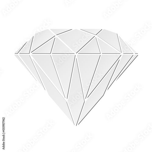 Abstract light diamond icon with small shadow 
Eps 10 stock vector illustration 