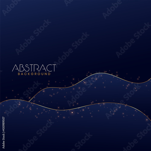 wavy navy blue background with sparkles lines