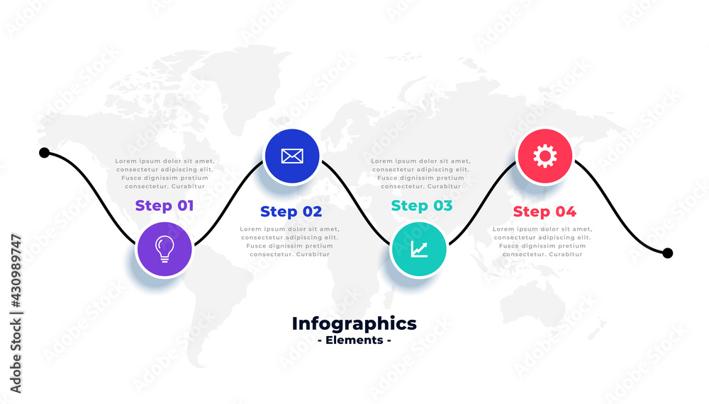 Obraz premium timeline infograph with four steps