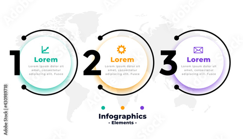 three steps modern infographic template