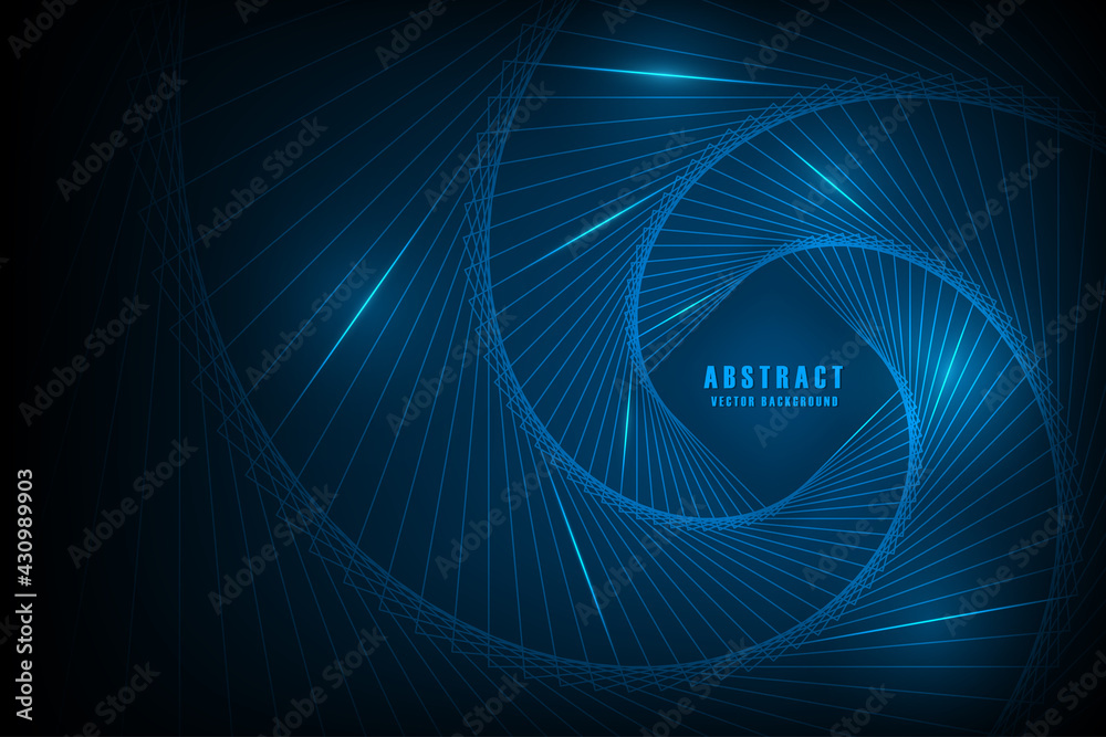 Vector geometry line mesh visualization. Abstract blue background. Vector geometry line mesh visualization. Abstract blue background.