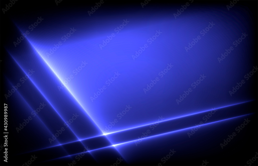 Abstract blue background with glowing lines with place for text.