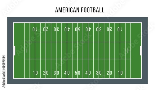 Sport court for American Football. Top view.