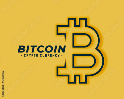 bitcoin symbol in line art style