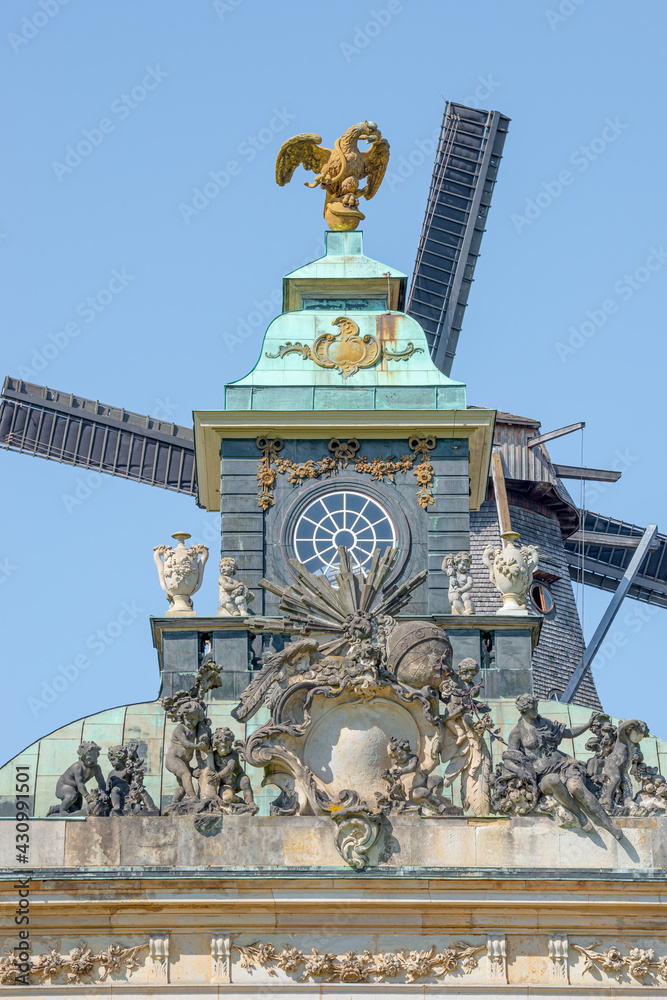 Obraz premium Old authentic Renaissance and Rococo epochs architecture in historical downtown of Potsdam, Germany