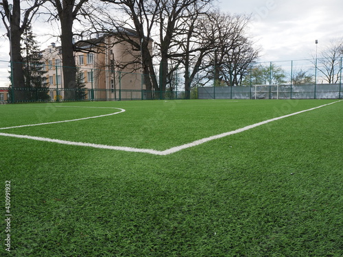 soccer field with lines
