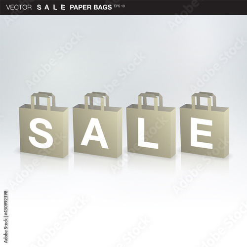 3D shop window sale shopping paper bags design 
Eps 10 stock vector illustration