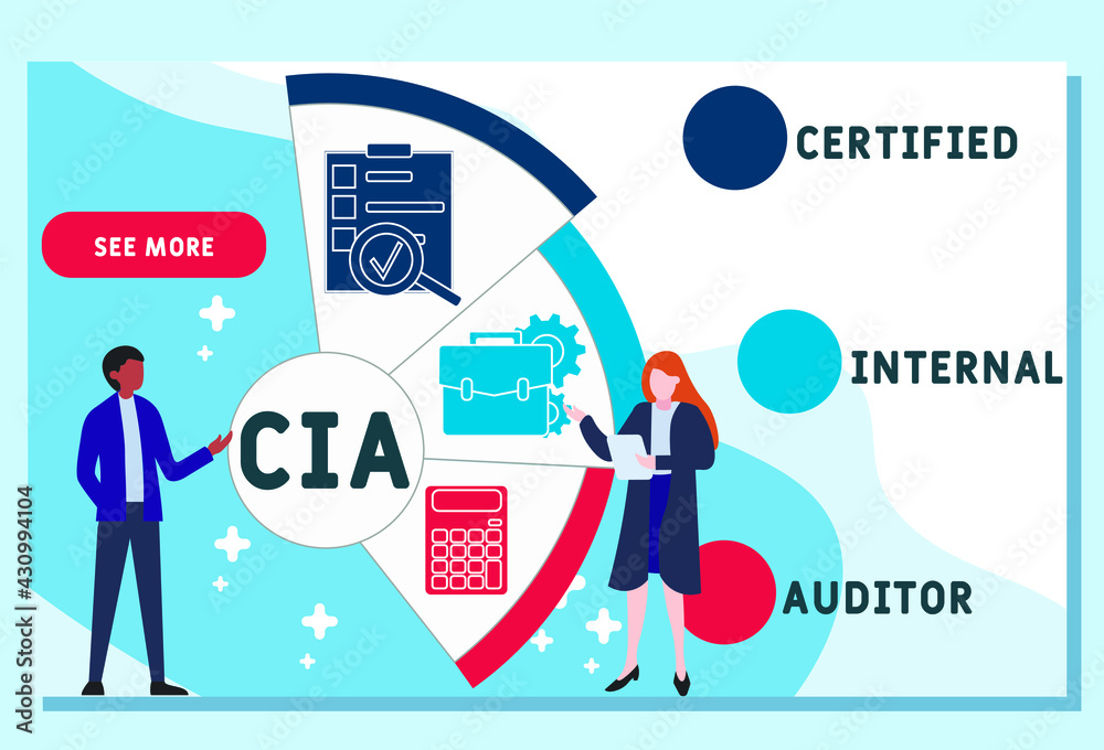 Vector website design template . CIA - Certified Internal Auditor. business concept. illustration for website banner, marketing materials, business presentation, online advertising.