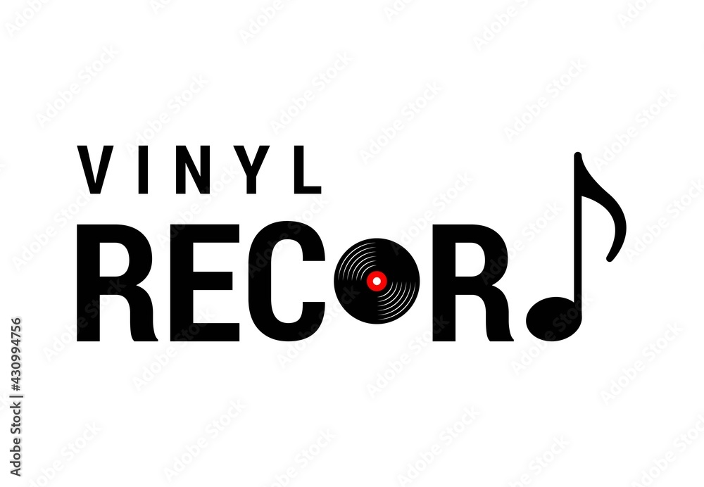 Letter Vinyl Record Text Word Font Type Typography with vinyl record ...