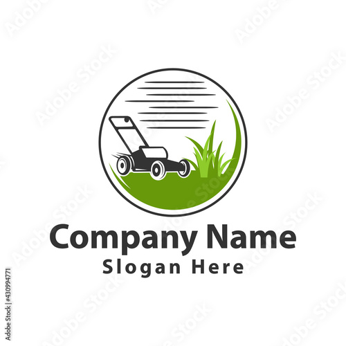 Lawn Mower Logo Vector Icon Illustration,Lawn Care Services Vector Logo