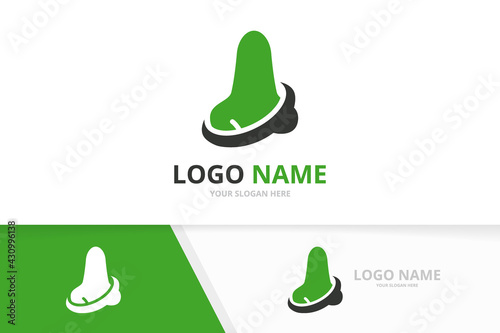 Vector nose logo combination. ENT clinic, otolaryngology logotype design template.