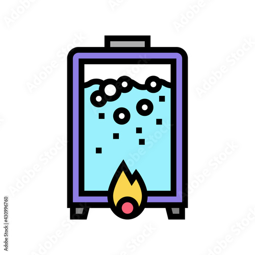 heating pharmaceutical production color icon vector. heating pharmaceutical production sign. isolated symbol illustration