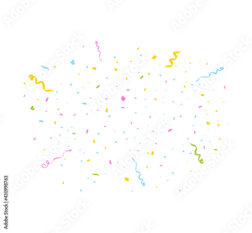 Confetti burst isolated on white. Party festive decoration. Vector illustration