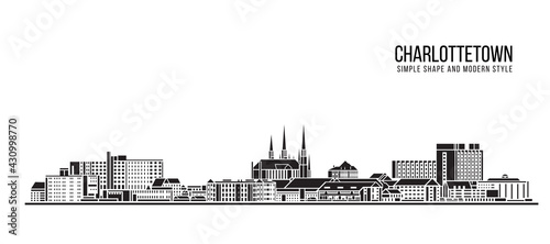 Cityscape Building Abstract Simple shape and modern style art Vector design - Charlottetown