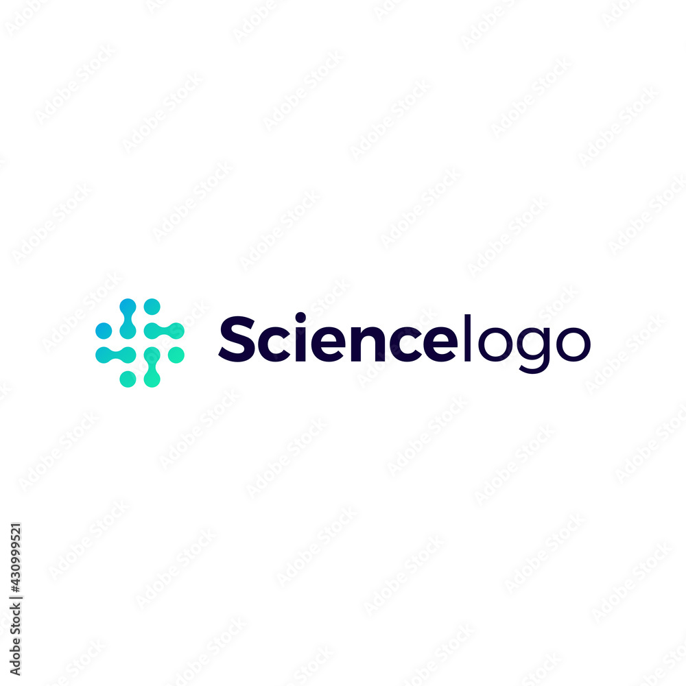 Science Vector Logo Abstract Dots Cross