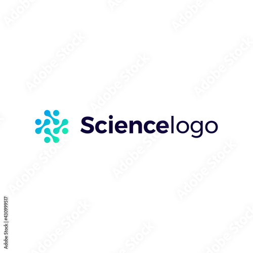 Science Vector Logo Abstract Dots Cross Diagonal