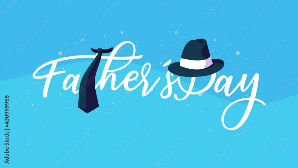 happy fathers day lettering with hat and necktie happy fathers day lettering with hat and necktie