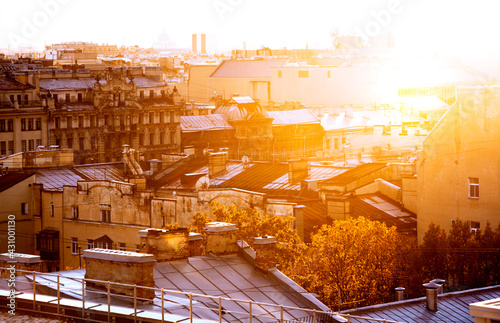 A sunrise in Saint-Petersburg, Russia