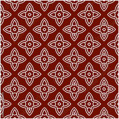 Wallpaper Mural Geometric vector pattern with triangular elements. Seamless abstract ornament for wallpapers and backgrounds. red and white colors.  Torontodigital.ca