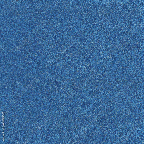 Light blue leather background. Skin texture