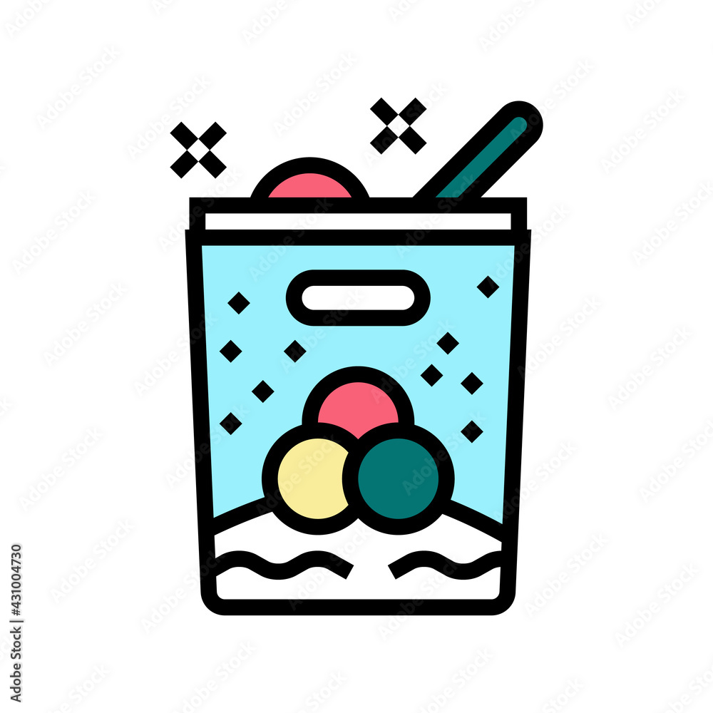 Naklejka premium ice cream leisure color icon vector. ice cream leisure sign. isolated symbol illustration