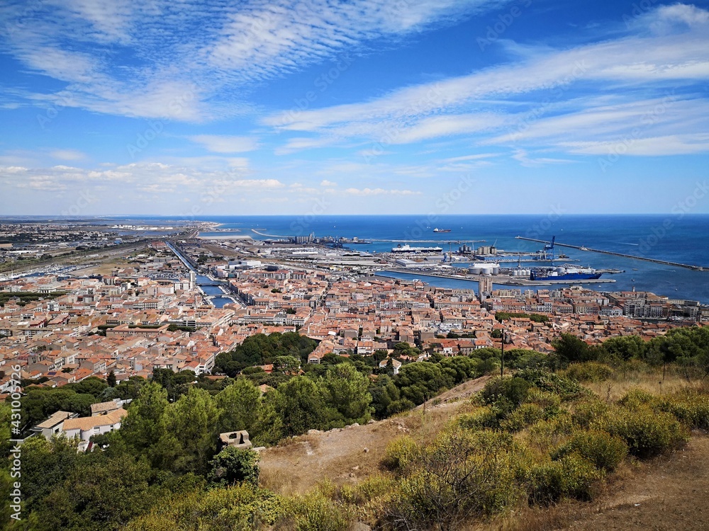 Point de vue panoramique de la ville de Sète, Hérault.