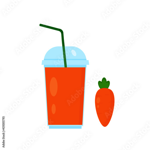 This is a carrot juice isolated on white background.