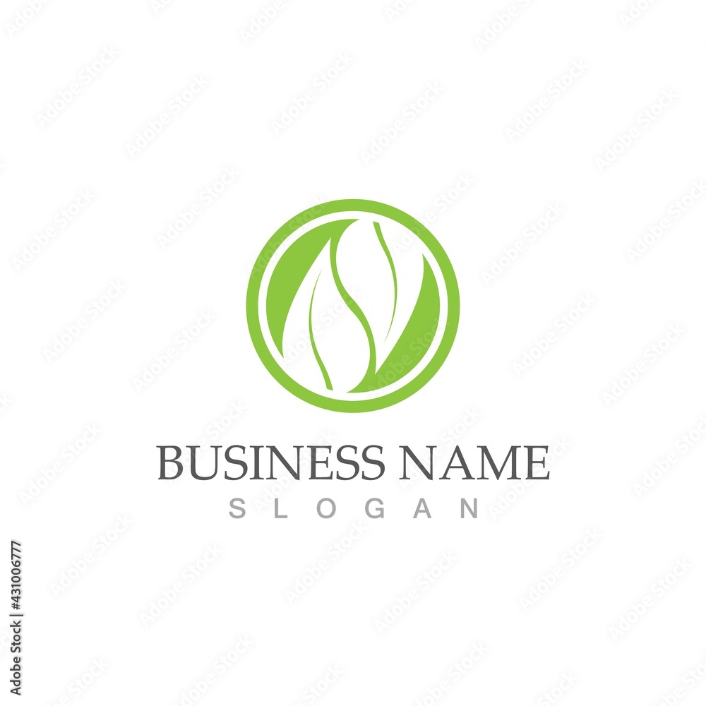 Logos of green Tree leaf ecology Logos of green Tree leaf ecology