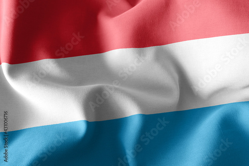3D rendering illustration flag of Luxembourg. Waving on the wind