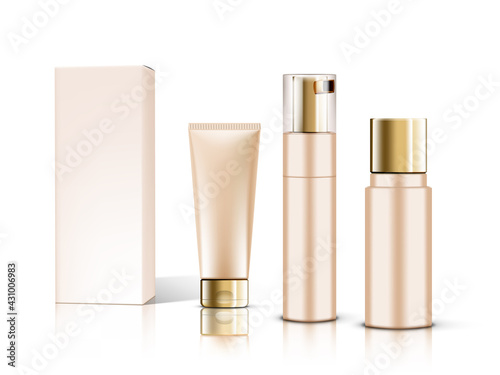 Pastel Color Packages With Gold Caps Set