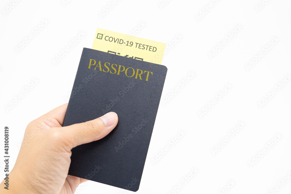 Passport with vaccination certificate for COVID-19 person record card. Immune passport or certificate for Get vaccinated before travel. Vaccination, disease immunity passport, health Passport with vaccination certificate for COVID-19 person record card. Immune passport or certificate for Get vaccinated before travel. Vaccination, disease immunity passport, health