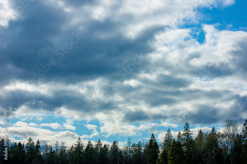 clouds over the field