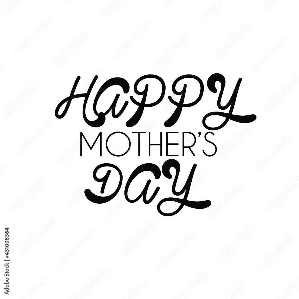 Happy Mother's Day text isolated on white background. Lettering Mother's day logo, badge, icon. Template for Happy Mother's day, invitation, greeting card, postcard. Happy Mother's Day text isolated on white background. Lettering Mother's day logo, badge, icon. Template for Happy Mother's day, invitation, greeting card, postcard.