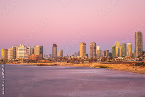 skyline of Tel Aviv, Israel at the beach in the evening © Richie Chan