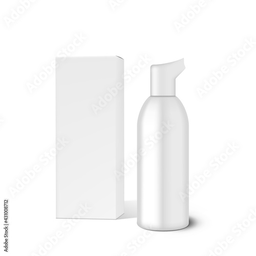 Cosmetics Bottle With Mousse And Cardboard Box