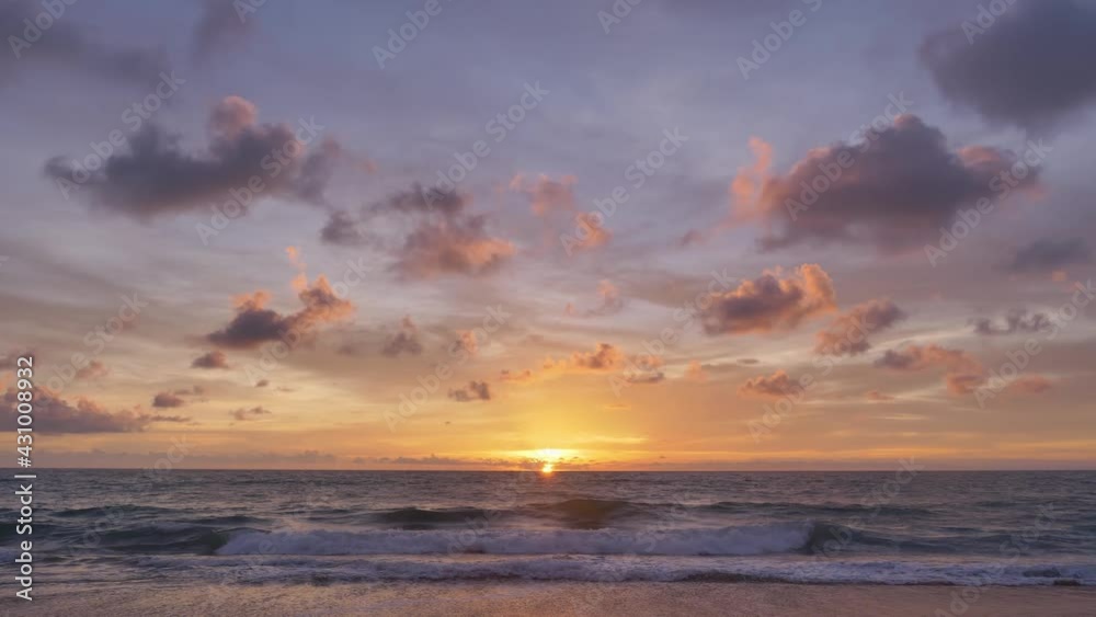 A beautiful reflection of the sunset over the horizon between the sky and the smooth wave, taken at the Hat Mai Khao beach, Phuket Thailand. A beautiful reflection of the sunset over the horizon between the sky and the smooth wave, taken at the Hat Mai Khao beach, Phuket Thailand.