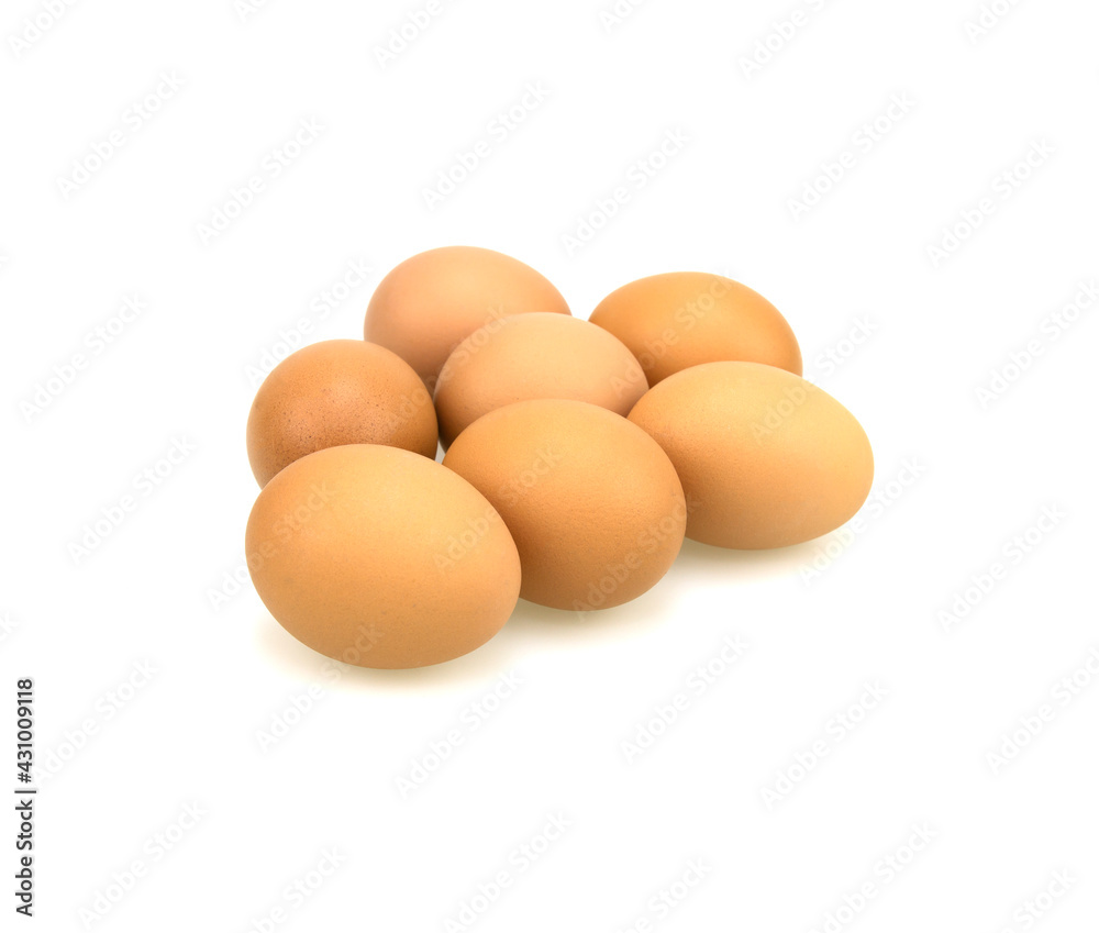 Isolated chicken eggs on white background Isolated chicken eggs on white background