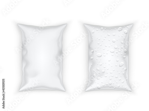 Realistic Dry And Wet Plastic Packing Sachet