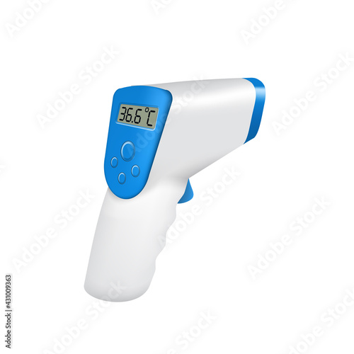 3D Electronic IR Thermometer Isolated On White