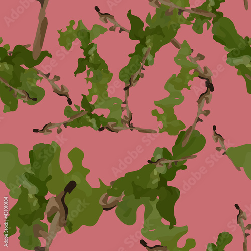 UFO camouflage of various shades of pink, green and brown colors