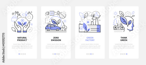 Environmental conservation - modern line design style web banners photo