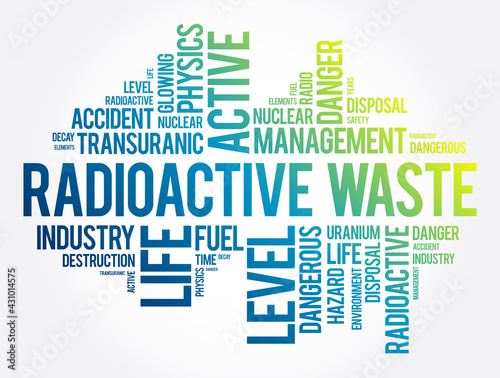 Radioactive Waste word cloud collage, concept background