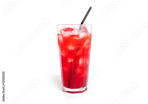 Red cocktail isolated on a white background.