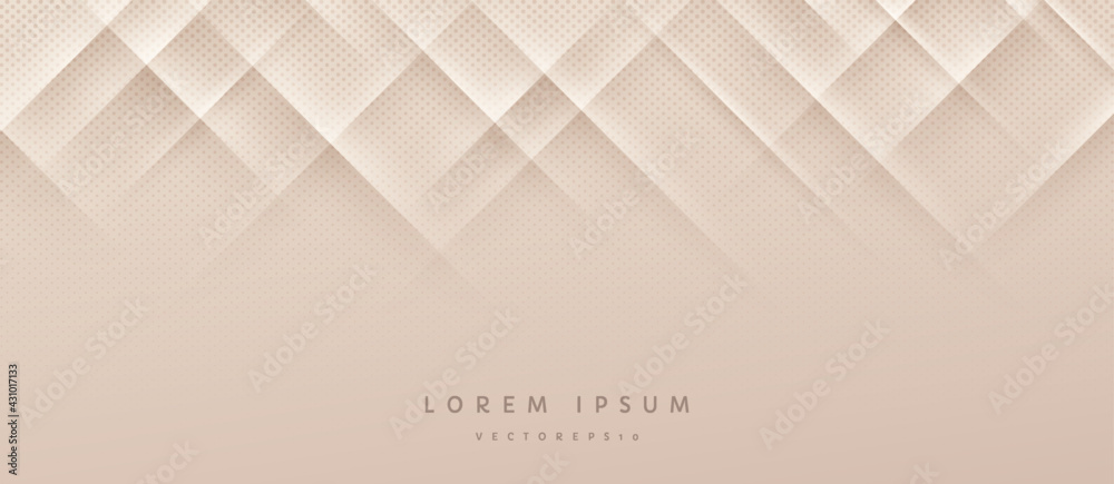 Light brown gradient background with dynamic diagonal stripe lines and shadow. Halftone dotted decorate. Modern and simple banner design. Luxury and elegant concept. Vector EPS10